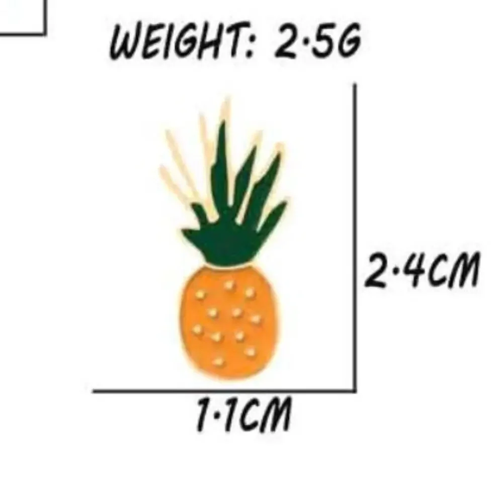 2 Piece Set Orange and Yellow Pineapple Pin Brooch